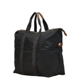 ダンヒル ロゴプレート トートバッグ ボストンバッグ ブラック ブラウン ナイロン レザー メンズ Dunhill 【中古】